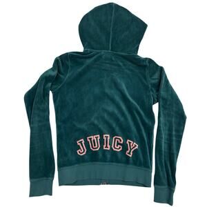 Y2K Juicy Couture Velour Zip Hoodie 💚 💙Classic Juicy Tracksuit Top - Size M